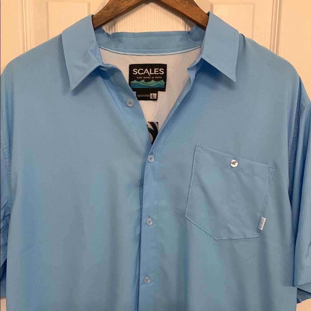 Scales Blue Button Down Shirt US AM Tour - Picture 2 of 7